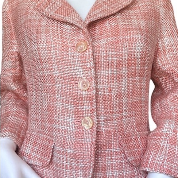 GEORGIOU VINTAGE TWEEN 2 PIECE MIX SET BLAZER W SKIRT BABY PINK - Picture 9 of 11